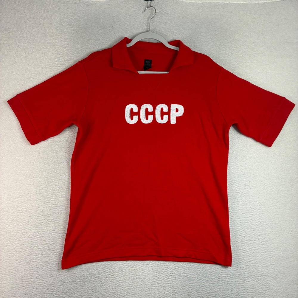 Vintage Adidas CCCP USSR Soccer Jersey Men L Red Soviet Union National Team Wool
